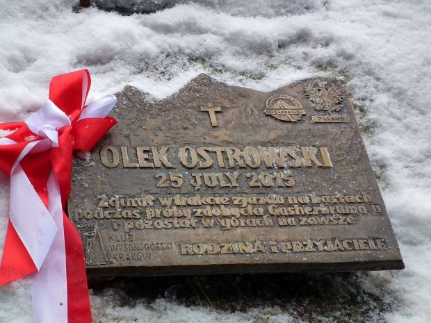 Tablica poświęcona Olkowi Ostrowskiemu na Symbolicznym Cmentarzu pod Osterwą