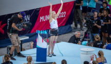 Janja Garnbret zdobyła w Monachium upragniony tytuł (fot. Jan Virt / IFSC)
